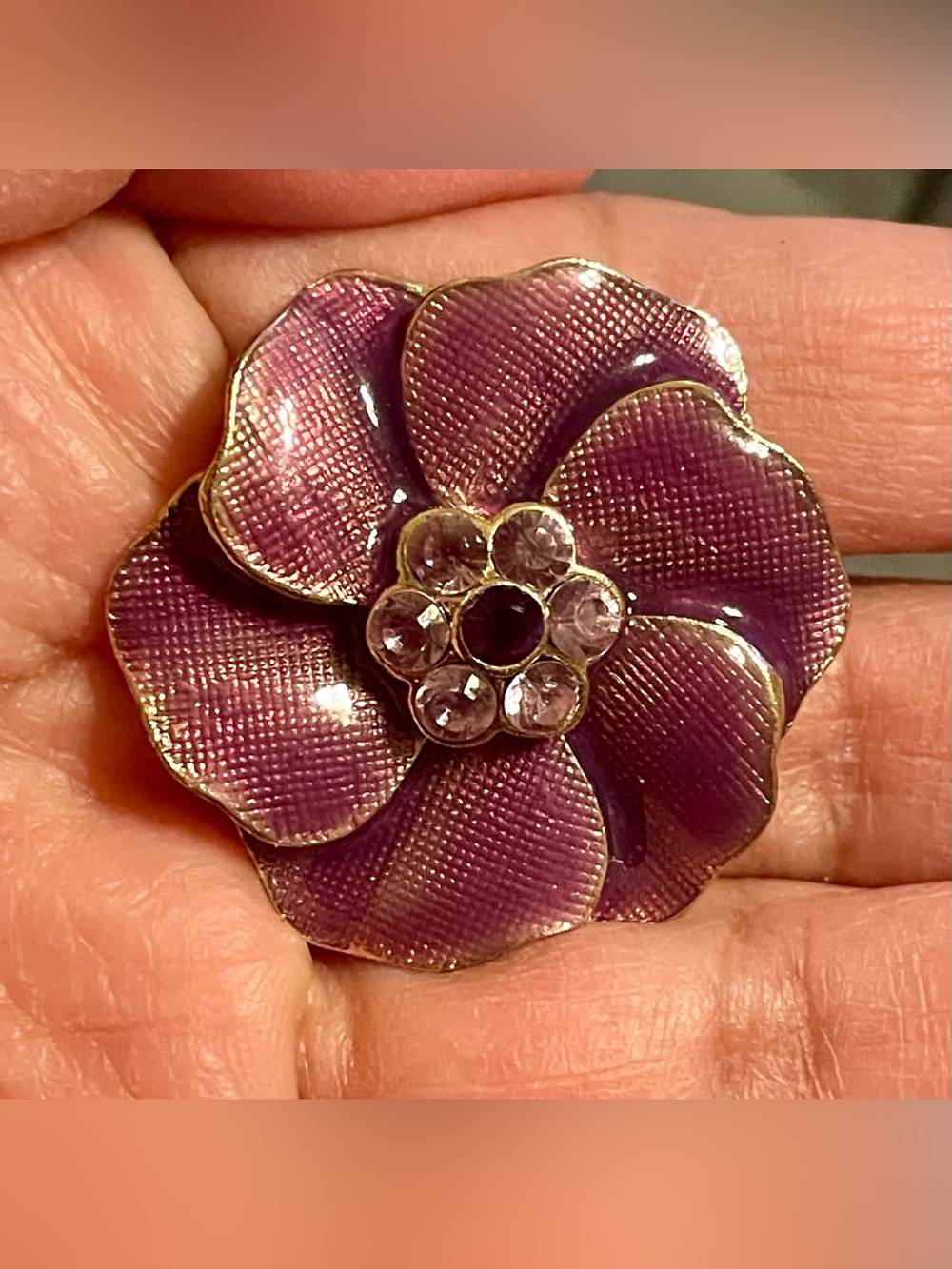 Purple Floral Crystal Ring - Women Jewelry